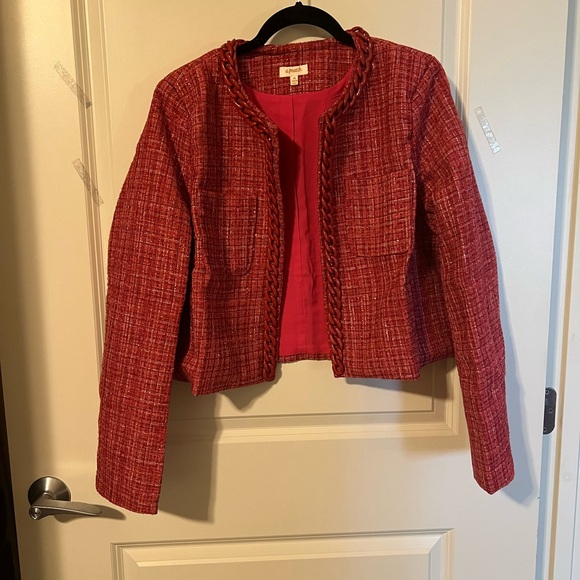 NWT A Peach Be Bold Tweed Chain Blazer - Picture 4 of 11